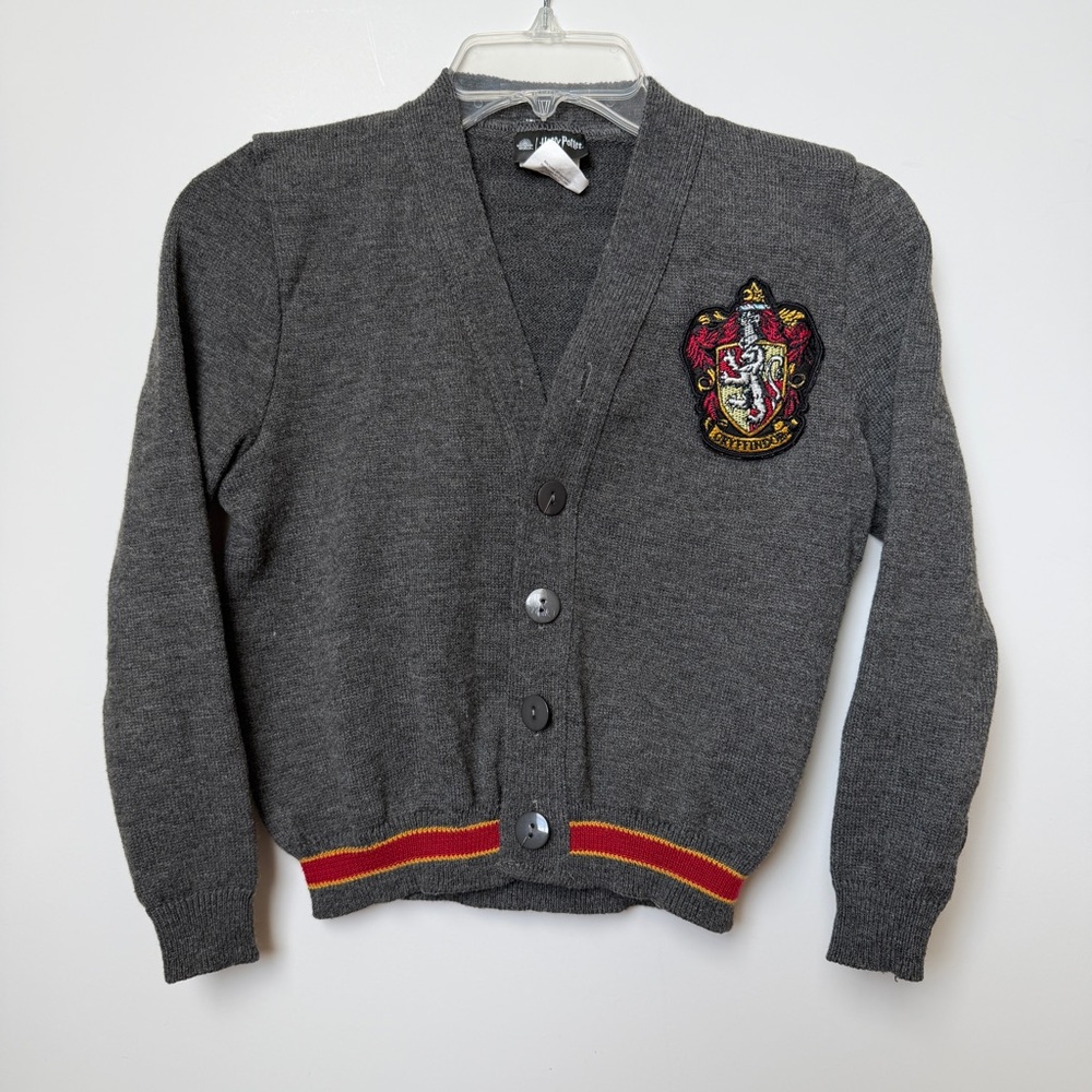 Kids Harry Potter Cardigan Sweater Size Small Grey Gryffindor